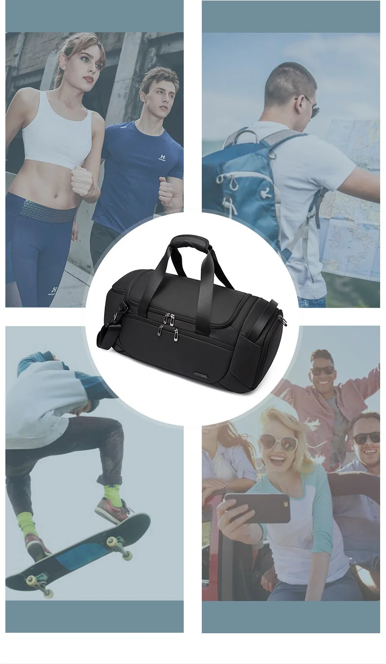 0027 BANGE Sports Duffel Bag – Waterproof 21‑Inch Gym Bag with Shoe & Wet/Dry Compartments
