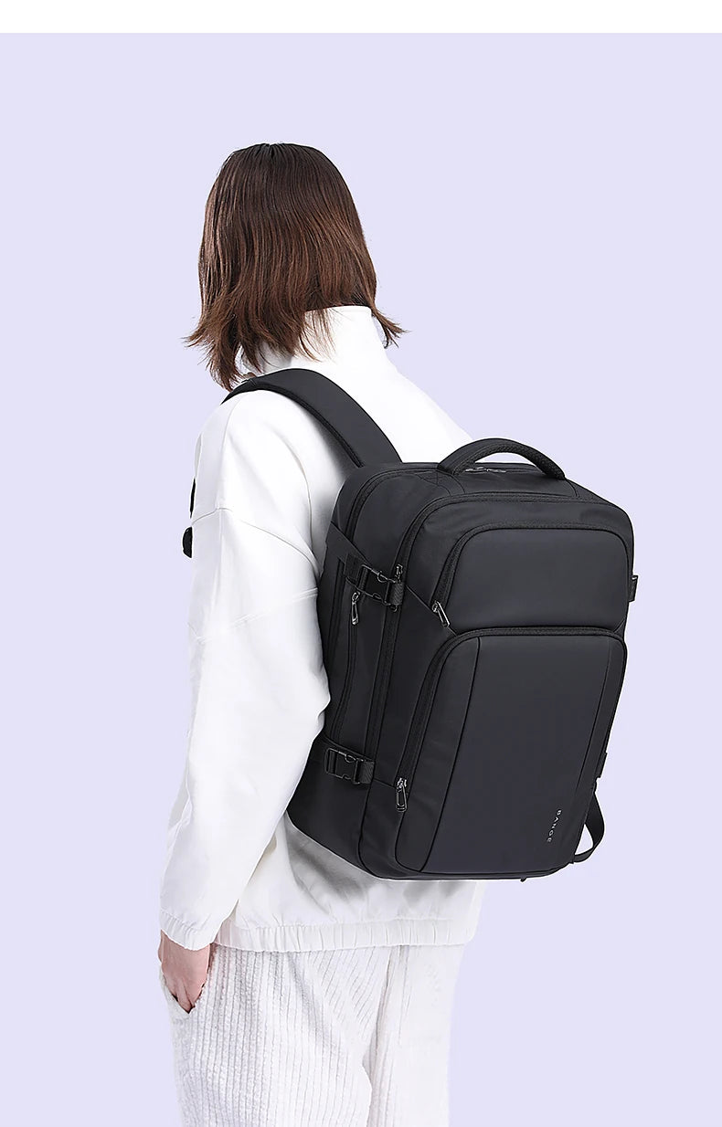 0010 BANGE Travel Backpack – Waterproof 15.6 Inch Laptop Bag with USB Charging, Large Capacity for Men