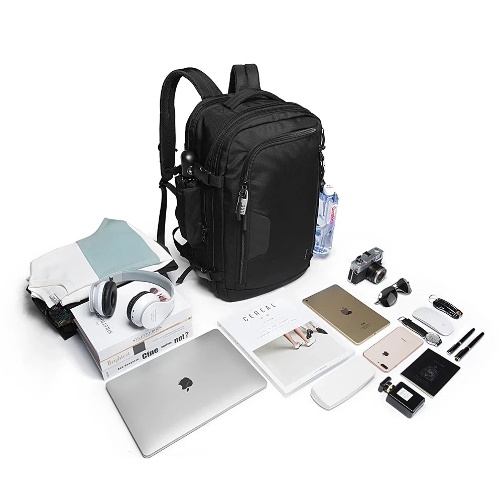 0014 BANGE Expandable Travel Backpack – Waterproof 15.6 Inch Laptop Bag, FAA Approved