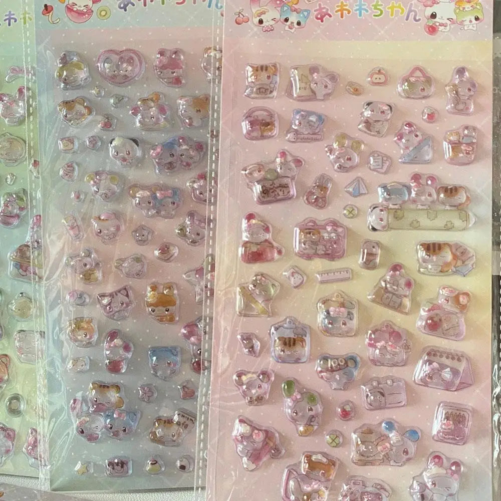 0121 3D Relief Jelly Cartoon Animal Stickers – DIY Phone Case, Diary, Scrapbook & Cute Stationery Decoration Gifts