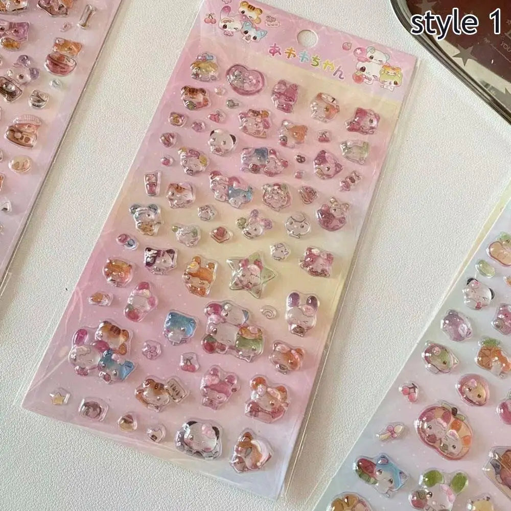 0121 3D Relief Jelly Cartoon Animal Stickers – DIY Phone Case, Diary, Scrapbook & Cute Stationery Decoration Gifts