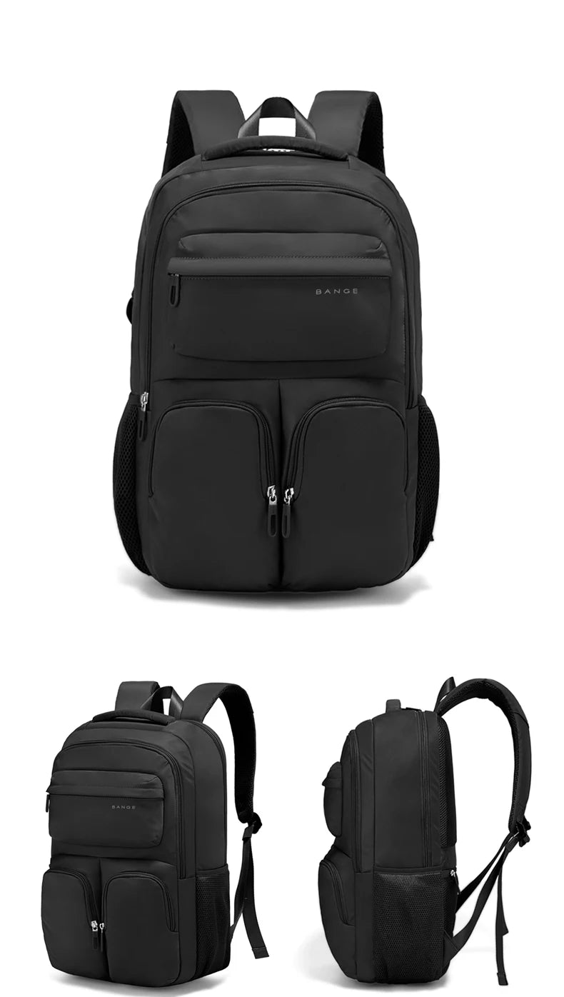 0032 BANGE Laptop Backpack – Waterproof 15.6 Inch Large Capacity Business & Travel Bag for Men & Women