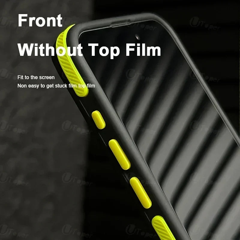 0069 Bicolor Matte Magnetic Case – iPhone 17/16 Pro Max, Translucent Shockproof Cover