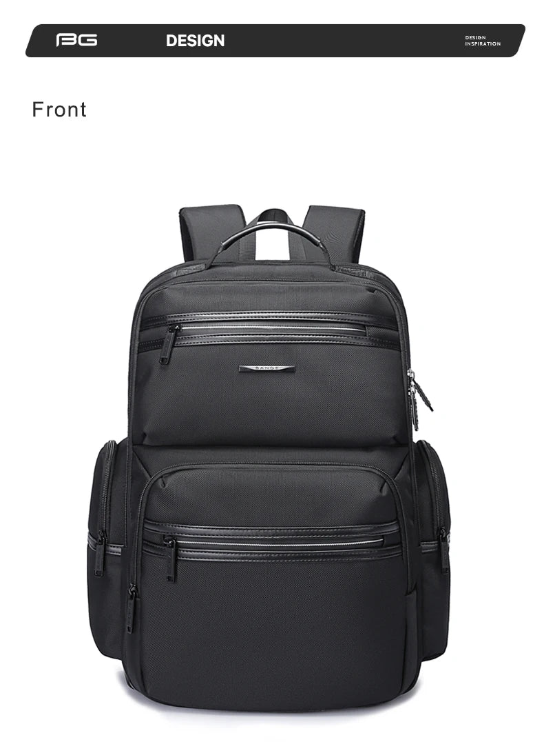 0057 BANGE Anti-Theft Laptop Backpack – Waterproof 15.6 Inch Oxford Bag with USB Charging for Men