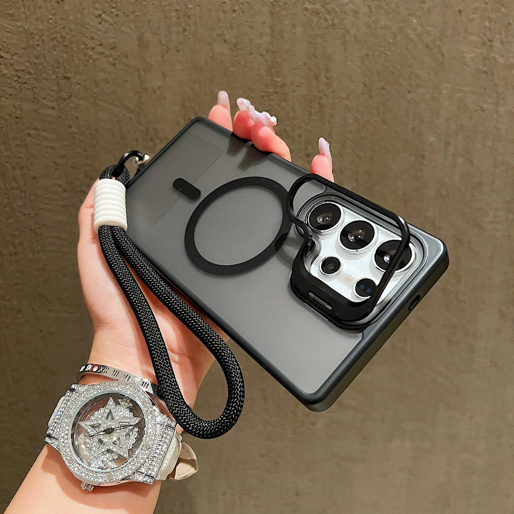 0070 Samsung Galaxy Magnetic Case – Translucent Shockproof Cover with Lanyard, Fits S26/S25/S24 Ultra, Plus, FE, A Series