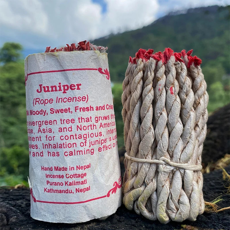 0100 40PCS Himalayan Rope Incense – Yoga Aromatherapy Handmade Rope Fragrance with Sage, Patchouli & Cedar