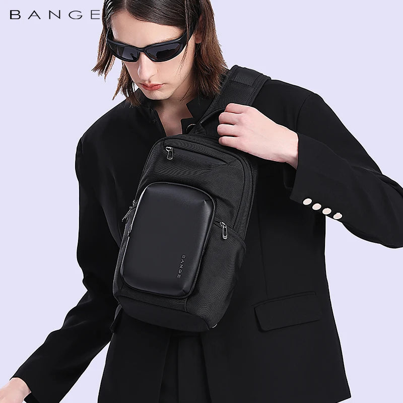 0051 BANGE Crossbody Bag – Waterproof Multifunction Sling Pack with Large Capacity