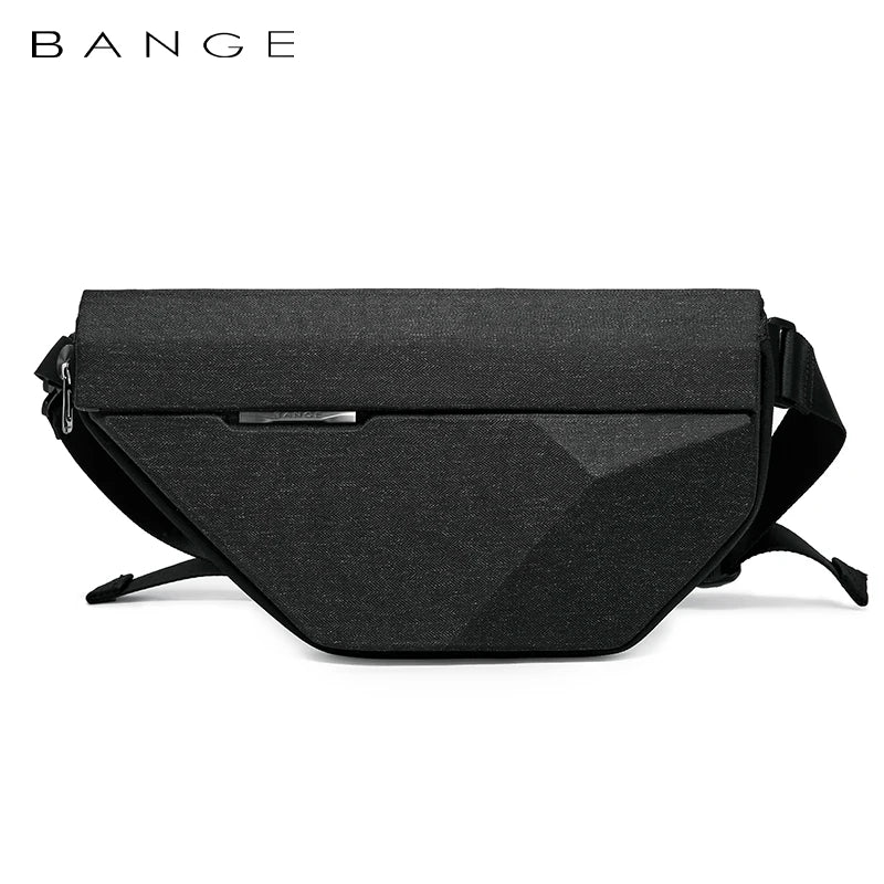 0029 BANGE Waterproof Sling Bag – Men’s Chest Pack with USB Charging, Fits iPad Mini