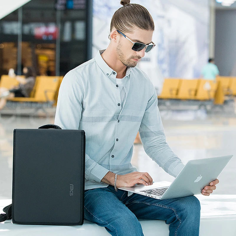 0008 BANGE Men’s Backpack – Waterproof 14.1 Inch Laptop Bag for Business, School & Travel