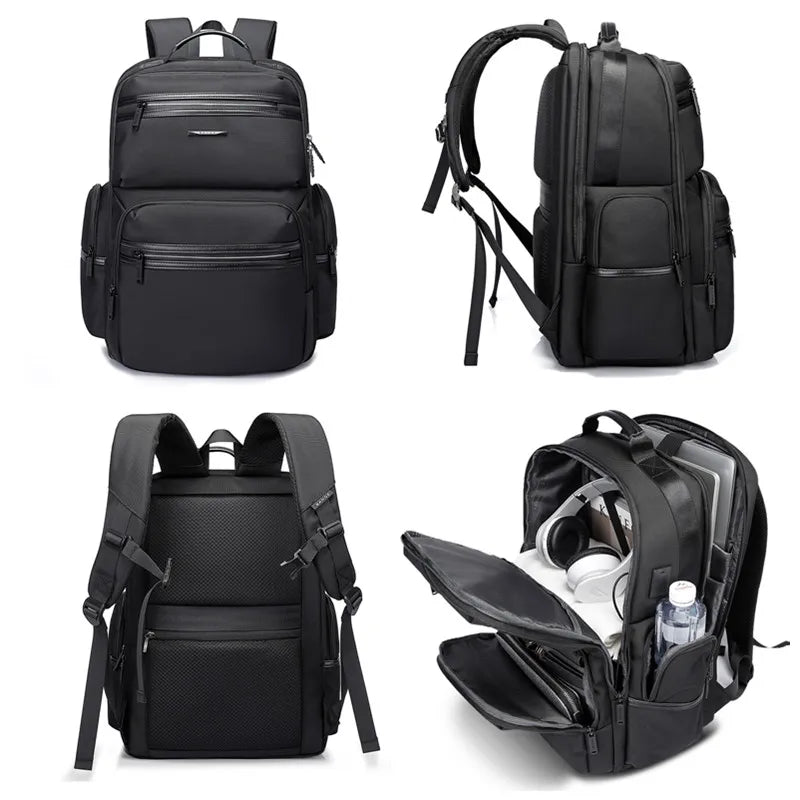 0057 BANGE Anti-Theft Laptop Backpack – Waterproof 15.6 Inch Oxford Bag with USB Charging for Men