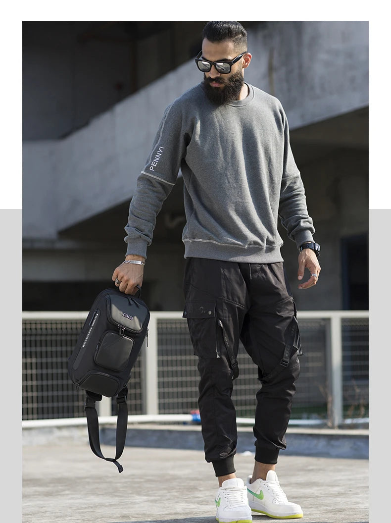 Big Big Bag #0040 - BANGE Anti-Theft Crossbody Bag – Waterproof Shoulder & Chest Pack for Men