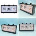 0159 Retro Flip Clock Calendar - Vintage Day Date Flip Desk Clock with Quartz Clock 20cm | 3-in-1 Manual Flip Calendar Clock