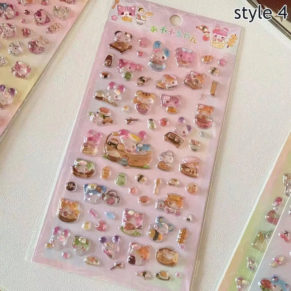 0121 3D Relief Jelly Cartoon Animal Stickers – DIY Phone Case, Diary, Scrapbook & Cute Stationery Decoration Gifts