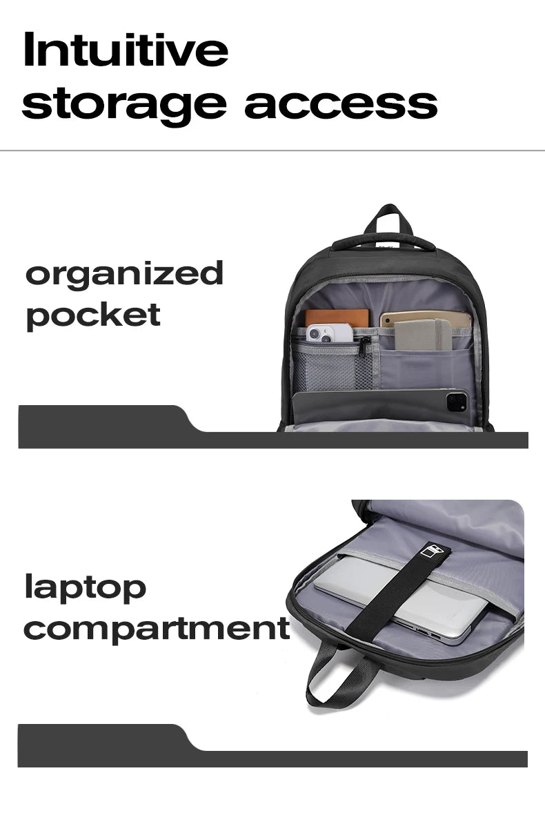 0032 BANGE Laptop Backpack – Waterproof 15.6 Inch Large Capacity Business & Travel Bag for Men & Women