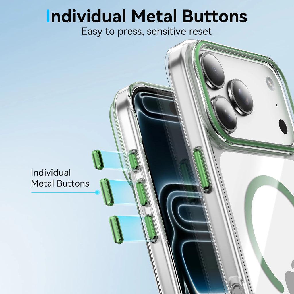 0071 Luxury Clear Magnetic Case – iPhone 17/16 Plus & Pro Max, MagSafe Shockproof Cover