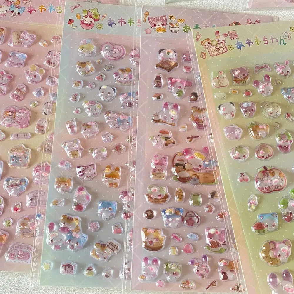 0121 3D Relief Jelly Cartoon Animal Stickers – DIY Phone Case, Diary, Scrapbook & Cute Stationery Decoration Gifts