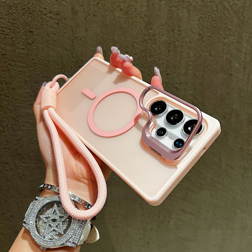 0070 Samsung Galaxy Magnetic Case – Translucent Shockproof Cover with Lanyard, Fits S26/S25/S24 Ultra, Plus, FE, A Series
