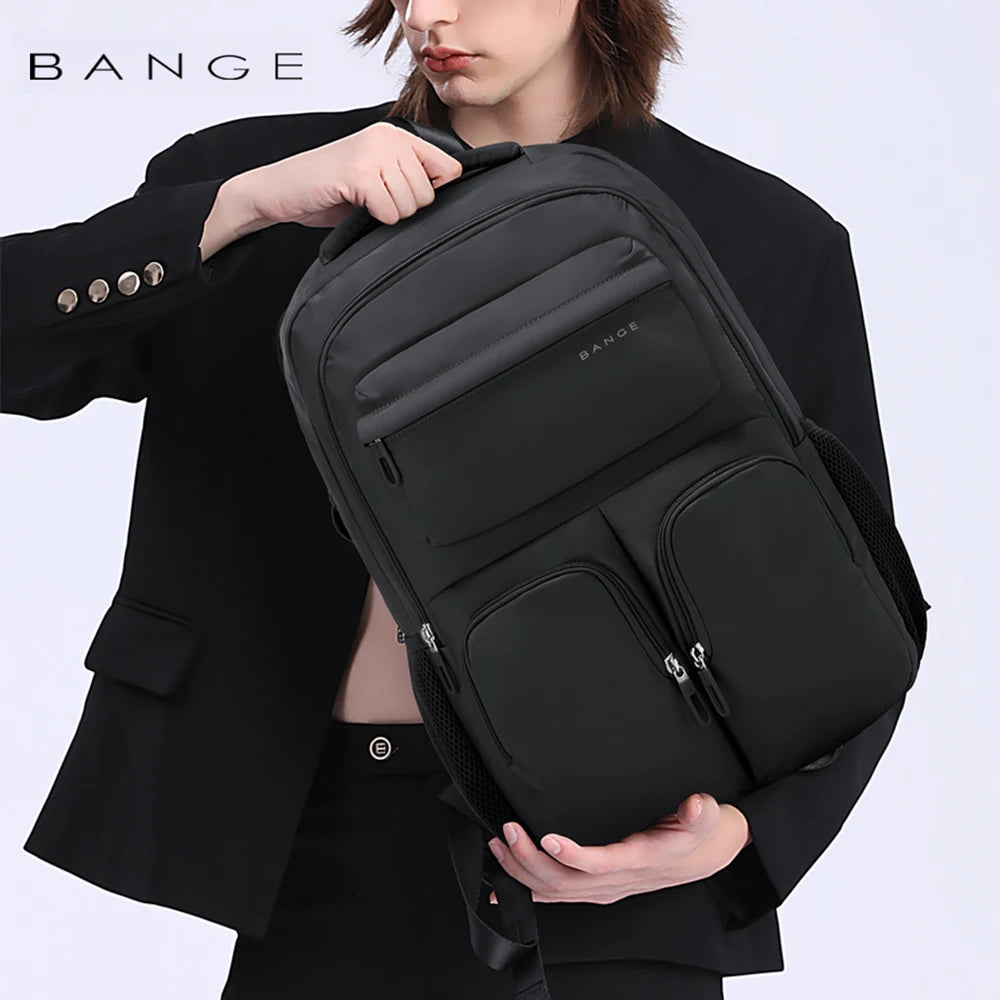 0032 BANGE Laptop Backpack – Waterproof 15.6 Inch Large Capacity Business & Travel Bag for Men & Women