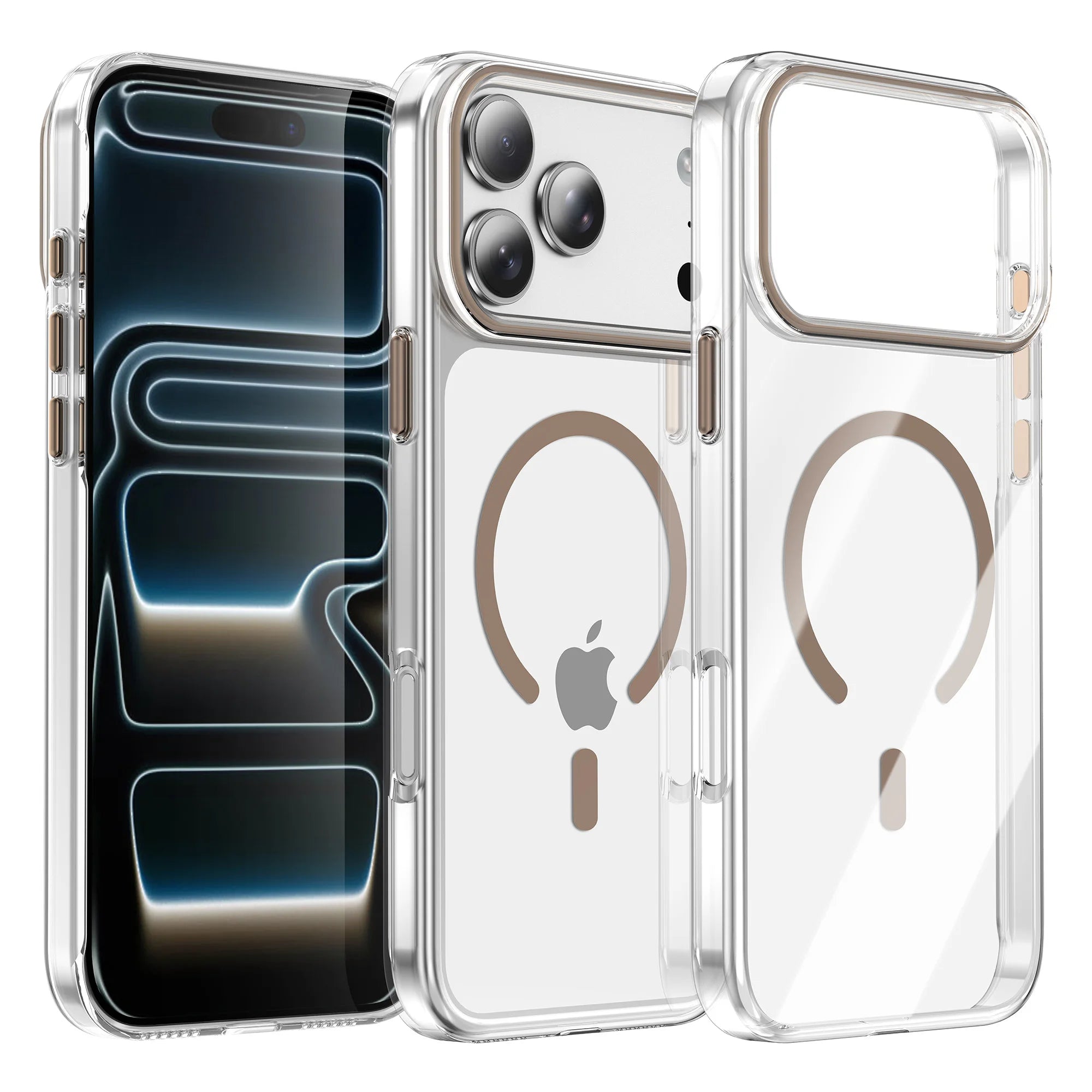 0071 Luxury Clear Magnetic Case – iPhone 17/16 Plus & Pro Max, MagSafe Shockproof Cover