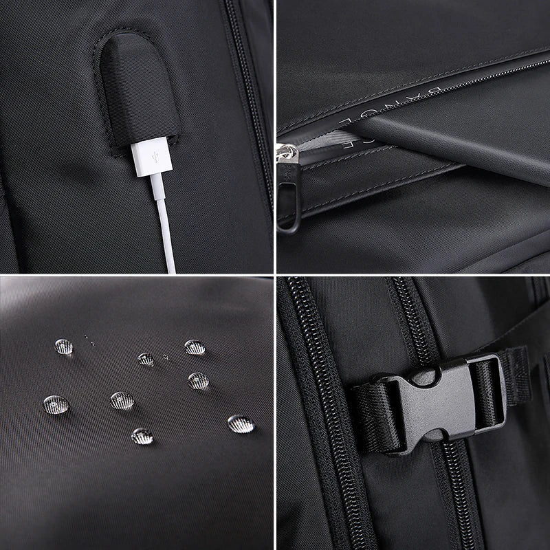 0018 BANGE Laptop Backpack – Waterproof 15.6 Inch Bag with USB Charging, Business & Travel