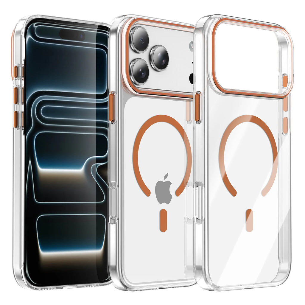0071 Luxury Clear Magnetic Case – iPhone 17/16 Plus & Pro Max, MagSafe Shockproof Cover