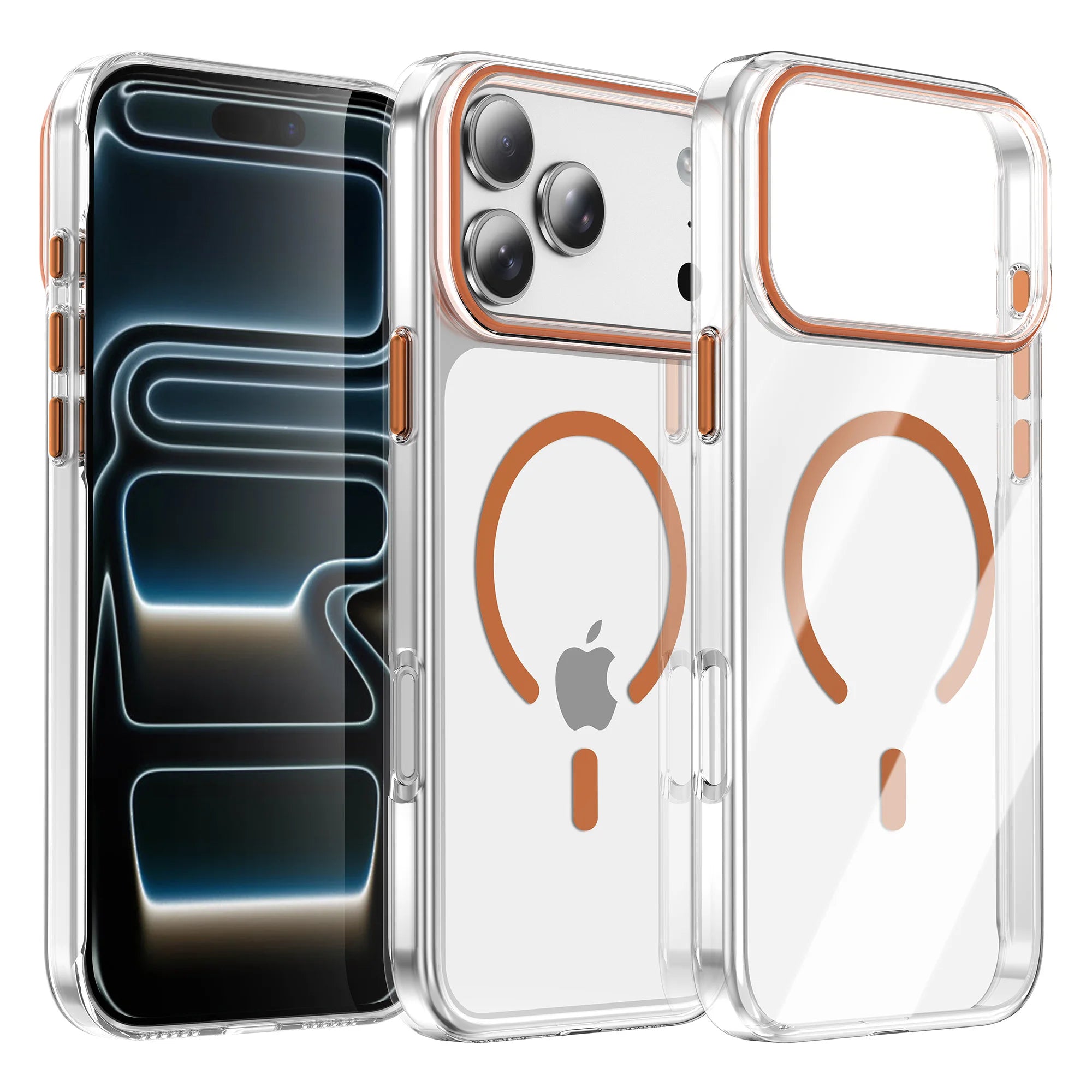 0071 Luxury Clear Magnetic Case – iPhone 17/16 Plus & Pro Max, MagSafe Shockproof Cover