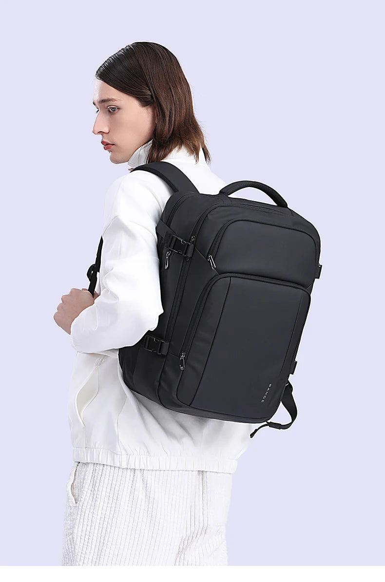 0010 BANGE Travel Backpack – Waterproof 15.6 Inch Laptop Bag with USB Charging, Large Capacity for Men