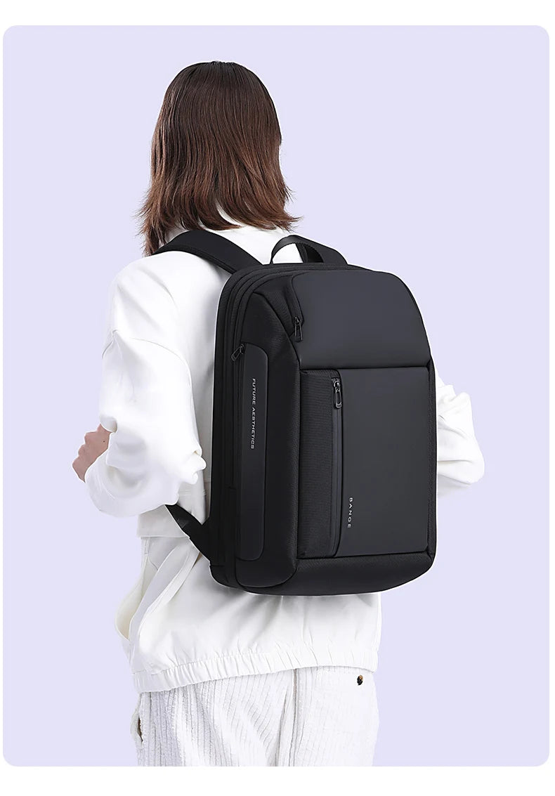 2024 New Fashion Men Business Backpack 15.6 in Laptop Backpack Work Man Bag Unisex Black Travel Male Backpack Mochila Waterproof