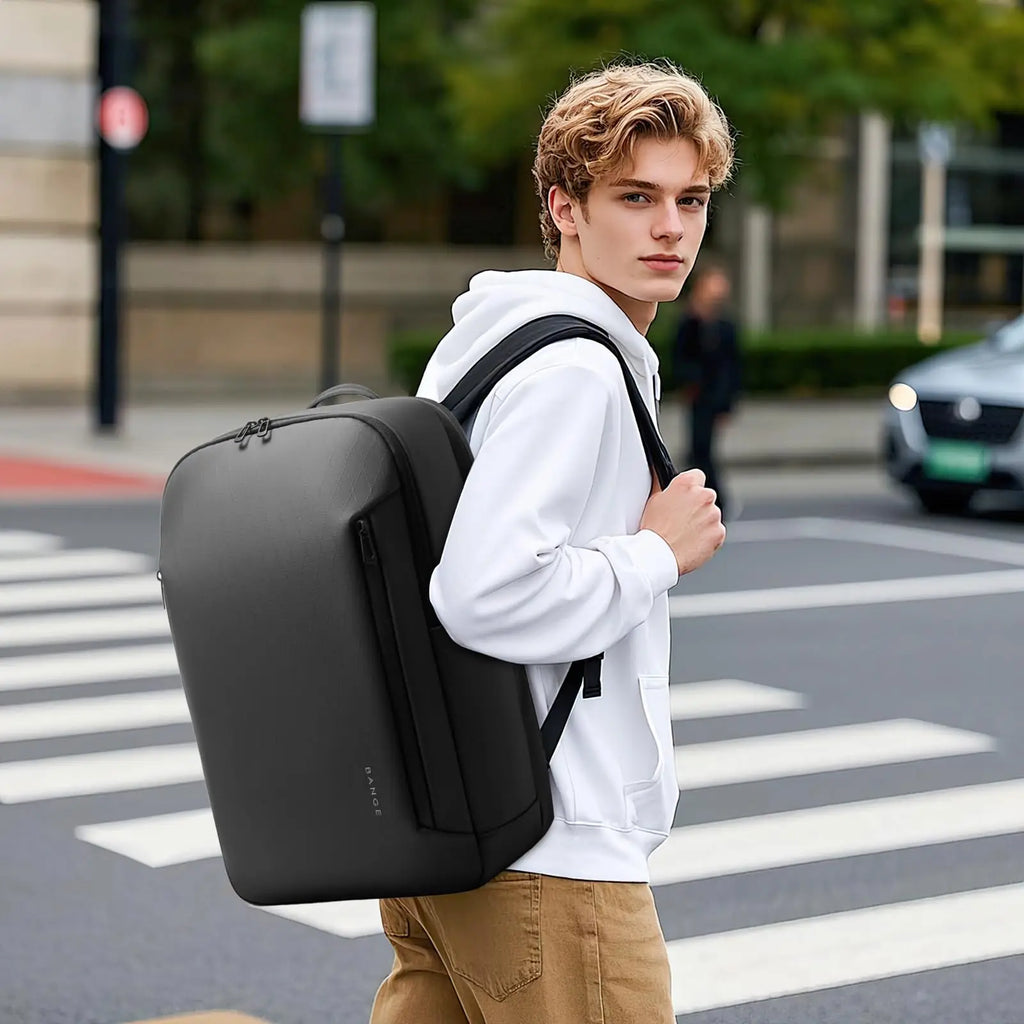 0053 BANGE Casual Backpack – Waterproof 15.6 Inch Laptop Bag, Multi-Pocket Travel & School Rucksack with YKK Zippers