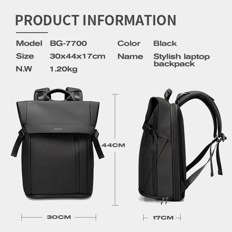 0023 BANGE Business Laptop Backpack – Waterproof 15.6 Inch Multi‑Compartment Travel & Work Bag for Men & Women