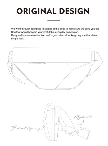 Big Big Bag #0029 - BANGE Waterproof Sling Bag – Multifunction Shoulder & Chest Pack for Men (Fits 7–9" iPad)