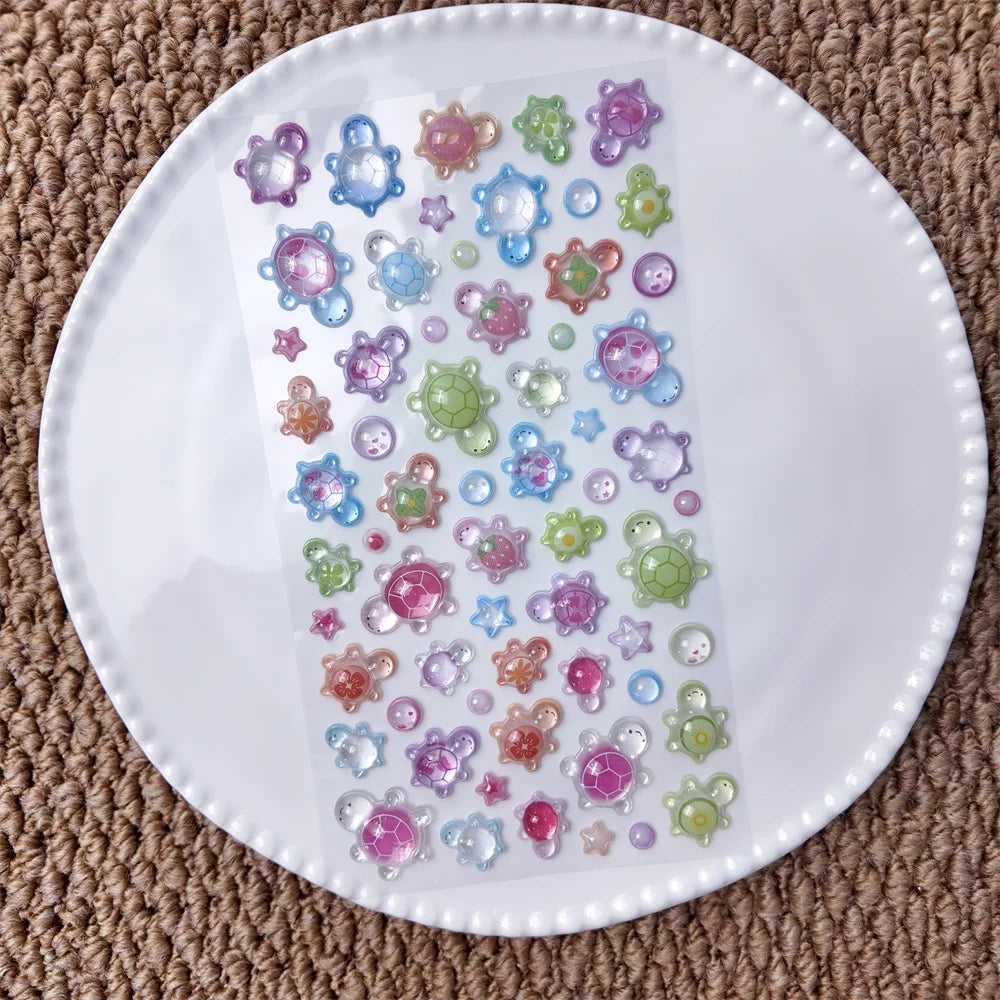 0122 Kawaii 3D Cartoon Relief Stickers – Cute Small Creative Elements for DIY Diary, Scrapbook & Handmade Decoration