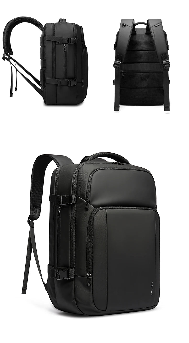 0010 BANGE Travel Backpack – Waterproof 15.6 Inch Laptop Bag with USB Charging, Large Capacity for Men
