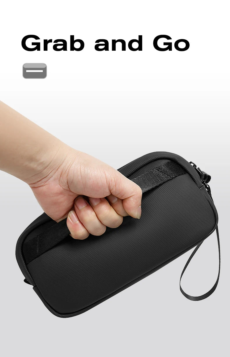 0058 BANGE Electronics Organizer – Waterproof Polyester USB Cable Storage Handbag, Travel Tech Case for Men & Women
