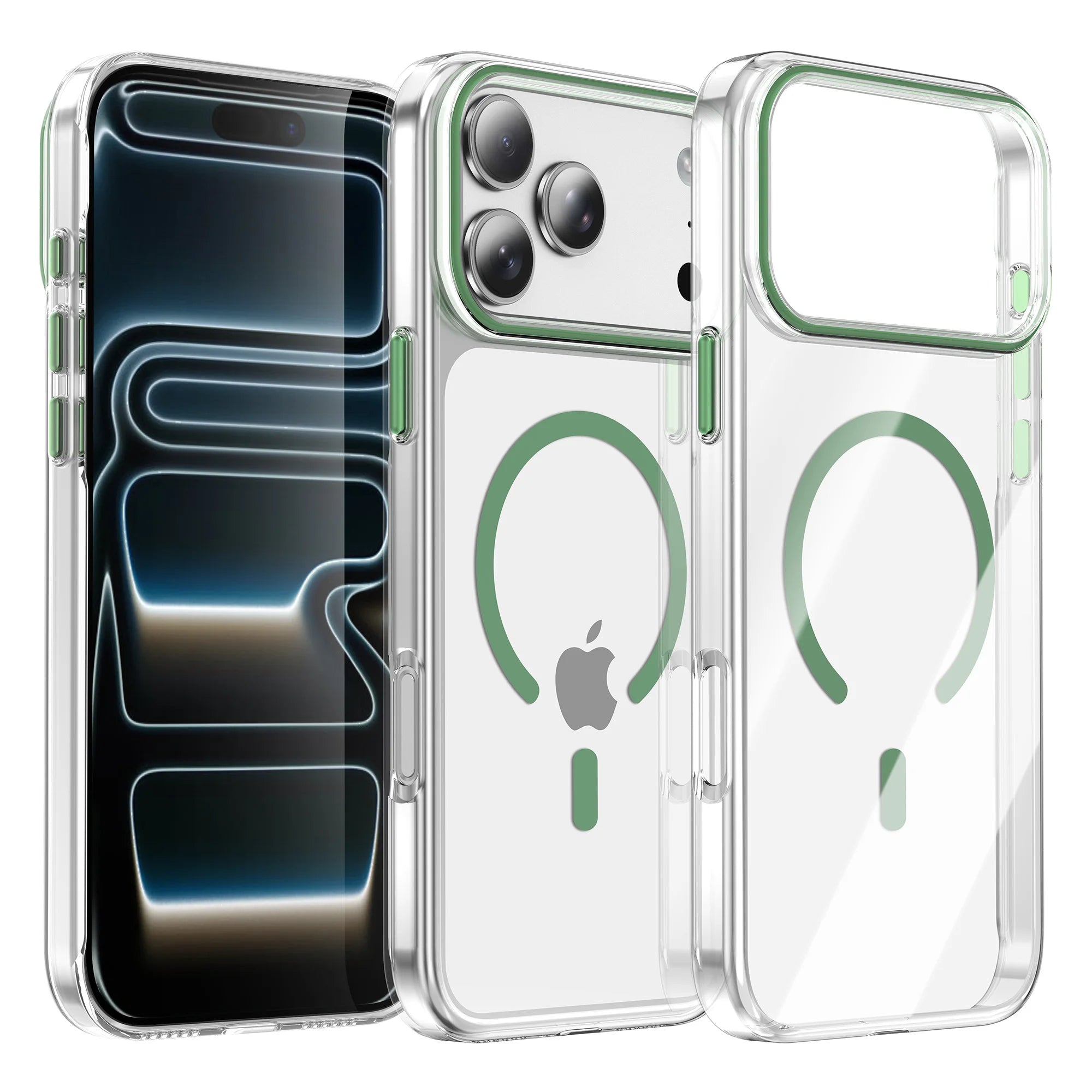 0071 Luxury Clear Magnetic Case – iPhone 17/16 Plus & Pro Max, MagSafe Shockproof Cover