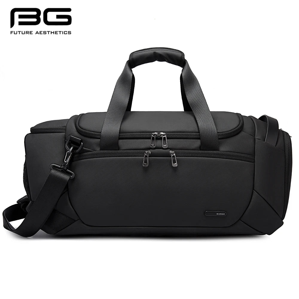 0027 BANGE Sports Duffel Bag – Waterproof 21‑Inch Gym Bag with Shoe & Wet/Dry Compartments