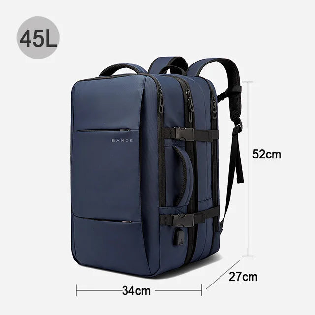 0015 BANGE Expandable Backpack – Waterproof 17 Inch Laptop Bag for Men, Travel & Work