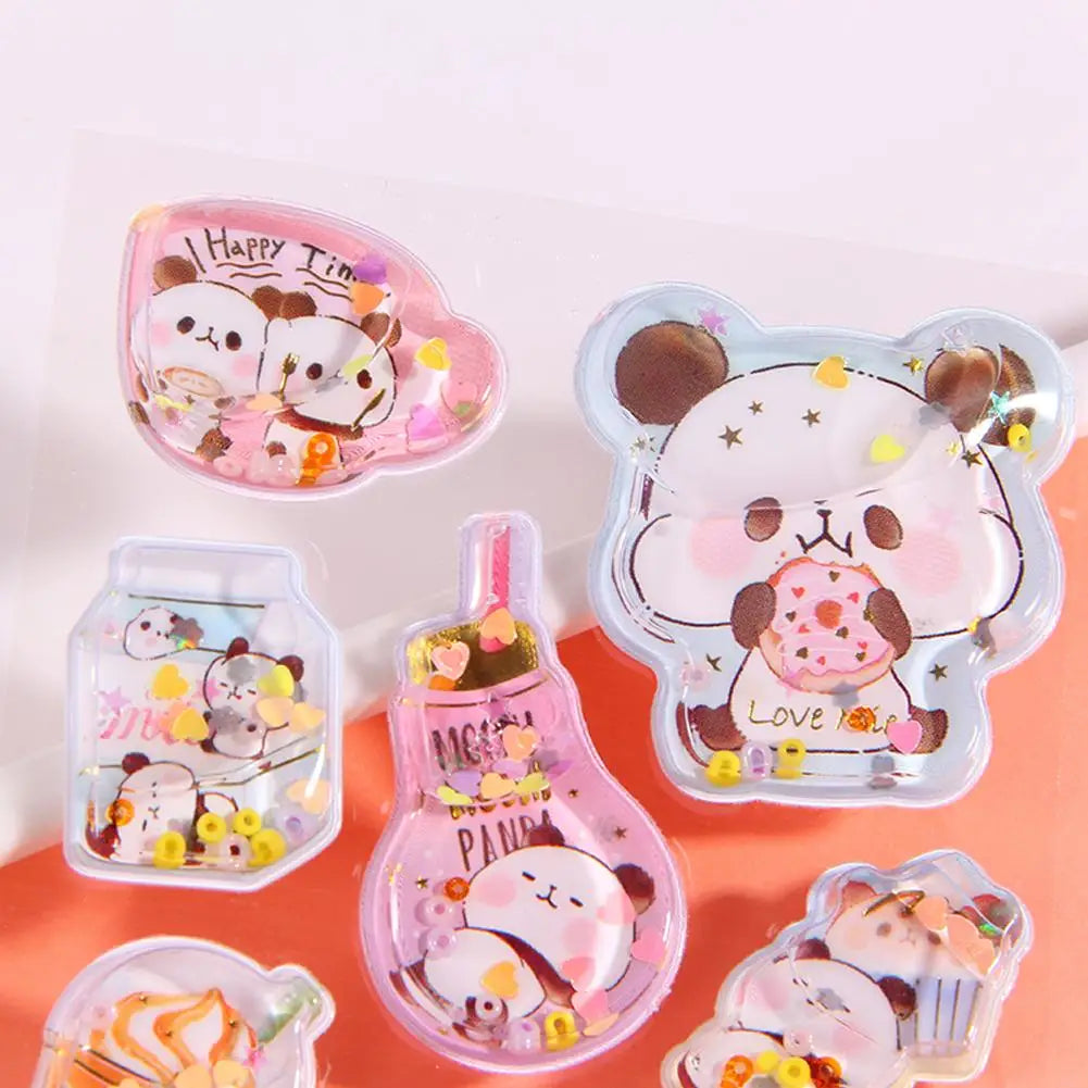 0118 Dynamic Cartoon 3D Shake Water Stickers – Cute DIY Decoration for School Stationery, Phone Case, Scrapbook & Student Supplies