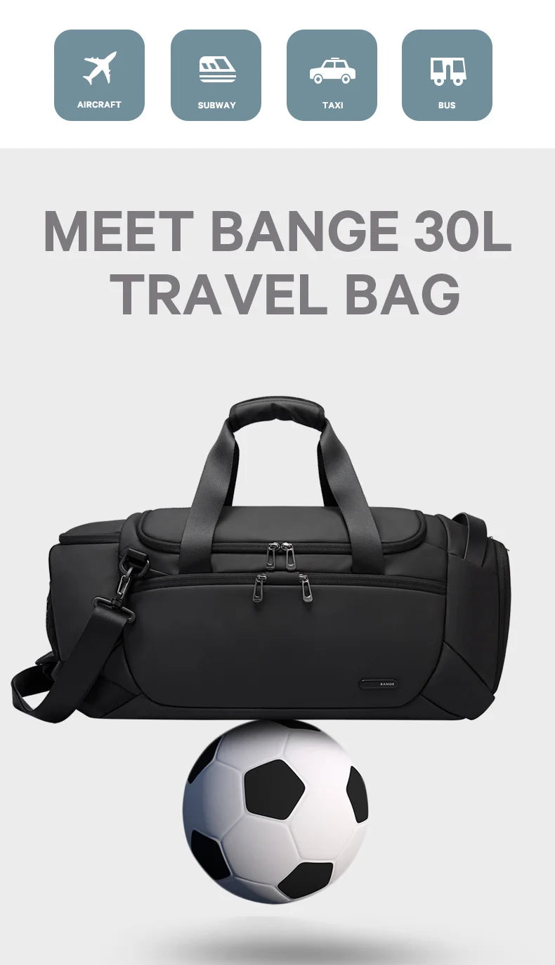 0017 BANGE Sports Gym Bag – Waterproof Duffel with Dry/Wet Separation for Men’s Fitness & Travel