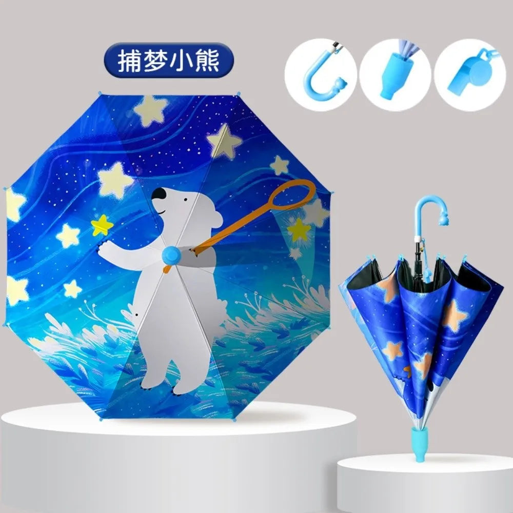 0142 Children’s Cartoon Umbrella – Lightweight, Safe & Colorful Kids Rain Gear with Animal Handle & Waterproof Cover