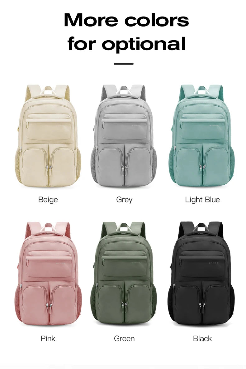 0032 BANGE Laptop Backpack – Waterproof 15.6 Inch Large Capacity Business & Travel Bag for Men & Women