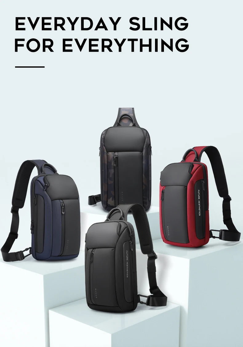 0022 BANGE Chest Bag – Waterproof Oxford Crossbody & Shoulder Satchel with Large Capacity for Men
