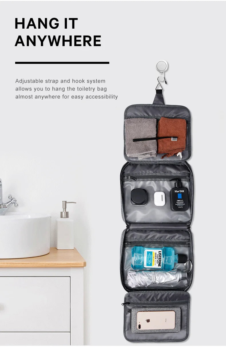 0016 BANGE Makeup Bag – Waterproof Travel Cosmetic Organizer for Women, Portable & Stylish