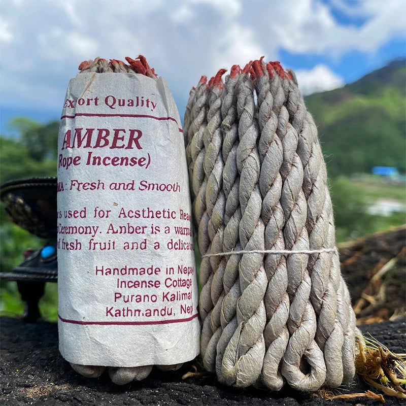 0100 40PCS Himalayan Rope Incense – Yoga Aromatherapy Handmade Rope Fragrance with Sage, Patchouli & Cedar