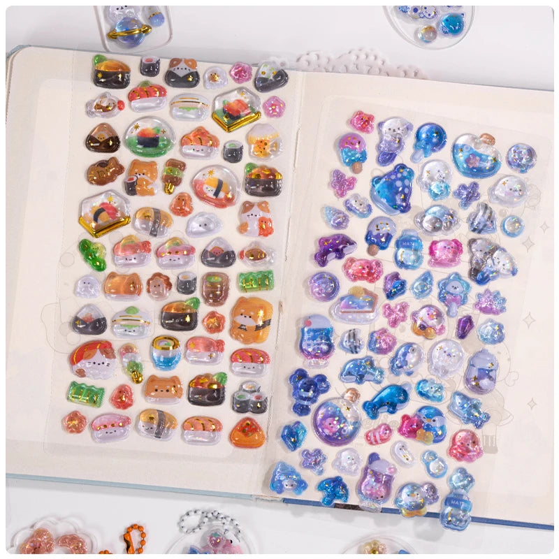 0117 Mini Japanese Style 3D Drop Relief Stickers – Cute Cartoon DIY Scrapbooking, Journaling, Stationery, Diary & School Decoration