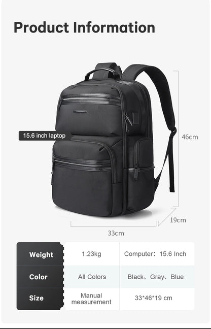 Big Big Bag #0030 - BANGE Anti-Theft Laptop Backpack – 15.6" Waterproof Travel & Business Bag with USB Charging Port