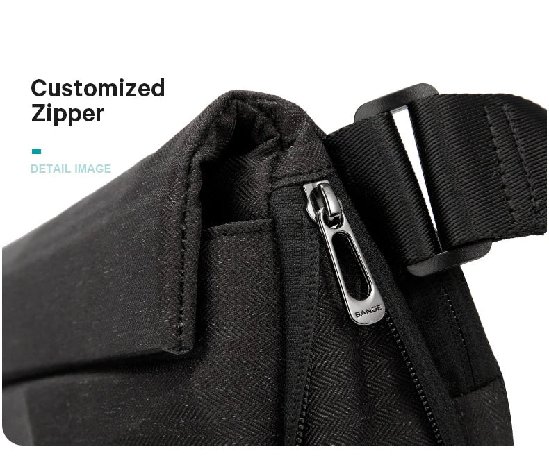 0029 BANGE Waterproof Sling Bag – Men’s Chest Pack with USB Charging, Fits iPad Mini