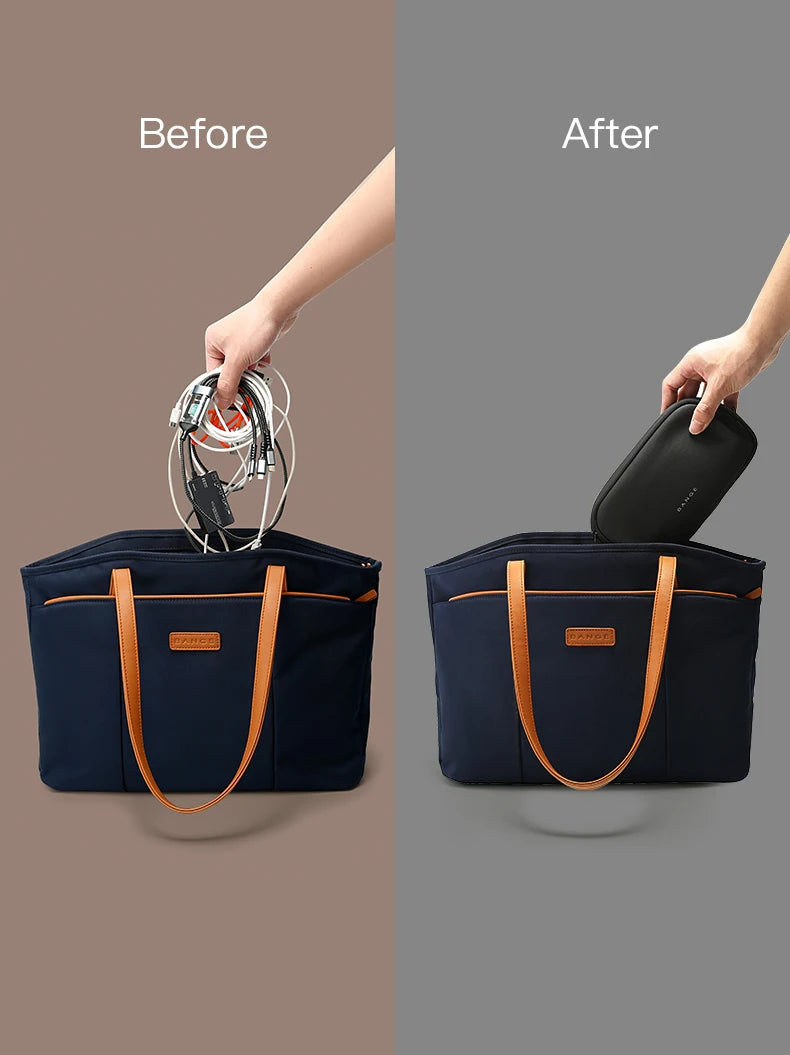 0058 BANGE Electronics Organizer – Waterproof Polyester USB Cable Storage Handbag, Travel Tech Case for Men & Women