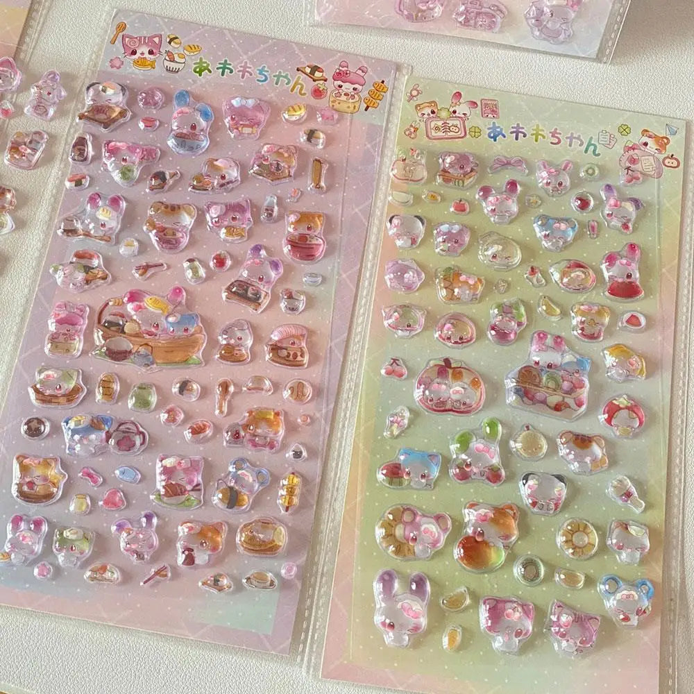 0121 3D Relief Jelly Cartoon Animal Stickers – DIY Phone Case, Diary, Scrapbook & Cute Stationery Decoration Gifts