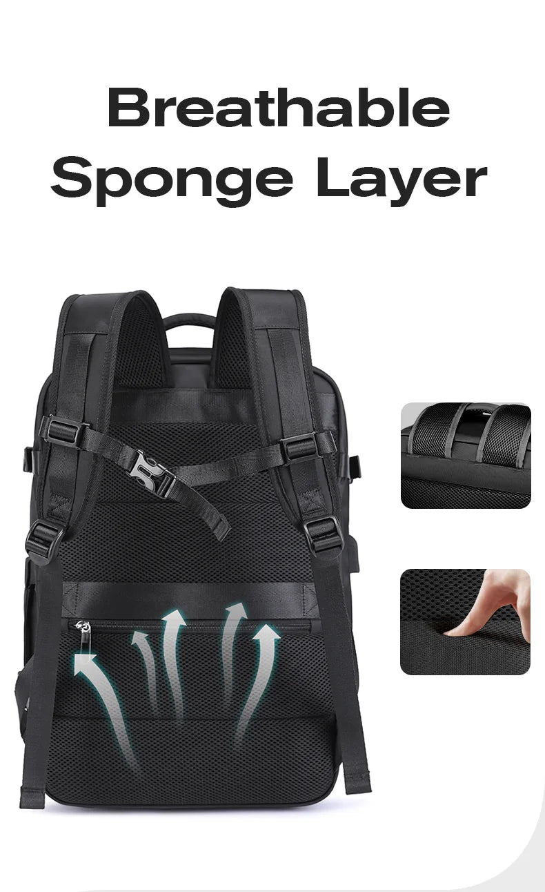 0018 BANGE Laptop Backpack – Waterproof 15.6 Inch Bag with USB Charging, Business & Travel
